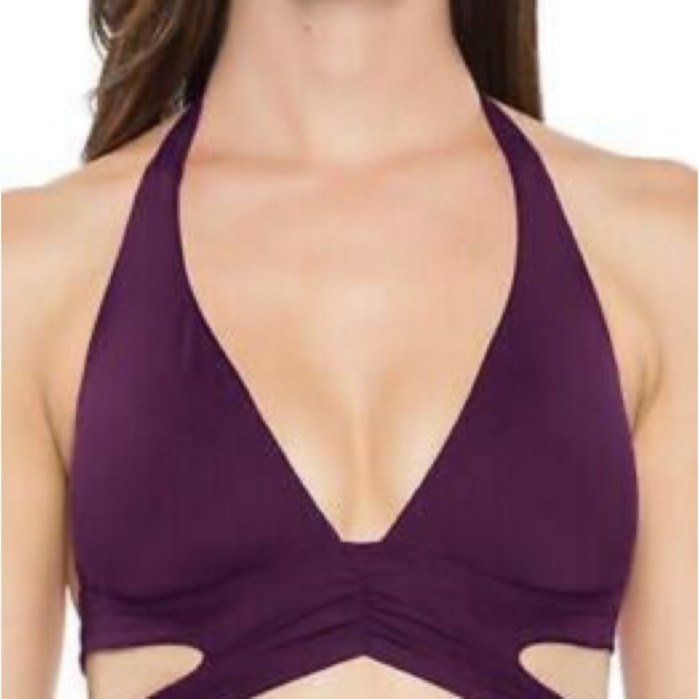Becca Purple Halter Bikini Top